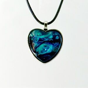 Oceanic Heart Pendant Necklace